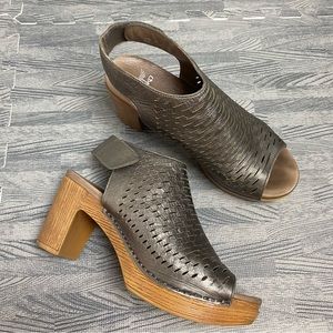 Dansko Danae Metallic Pewter Nappa Perforated Heels